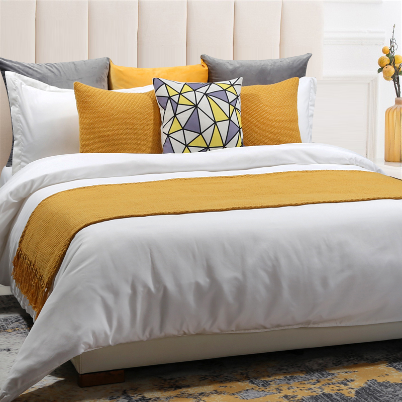 100 % bavlna 250TC Plain Sateen White Hotel Set Set