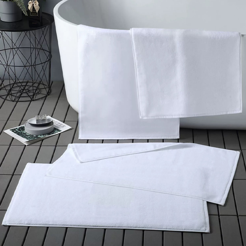 Svieža biela hustá bavlna Plain Terry Hotel Bath Rat